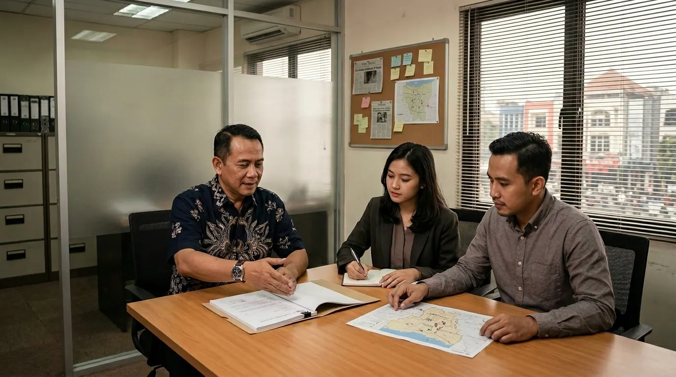 Cakra Satya Adiguna team reviewing case files in the office