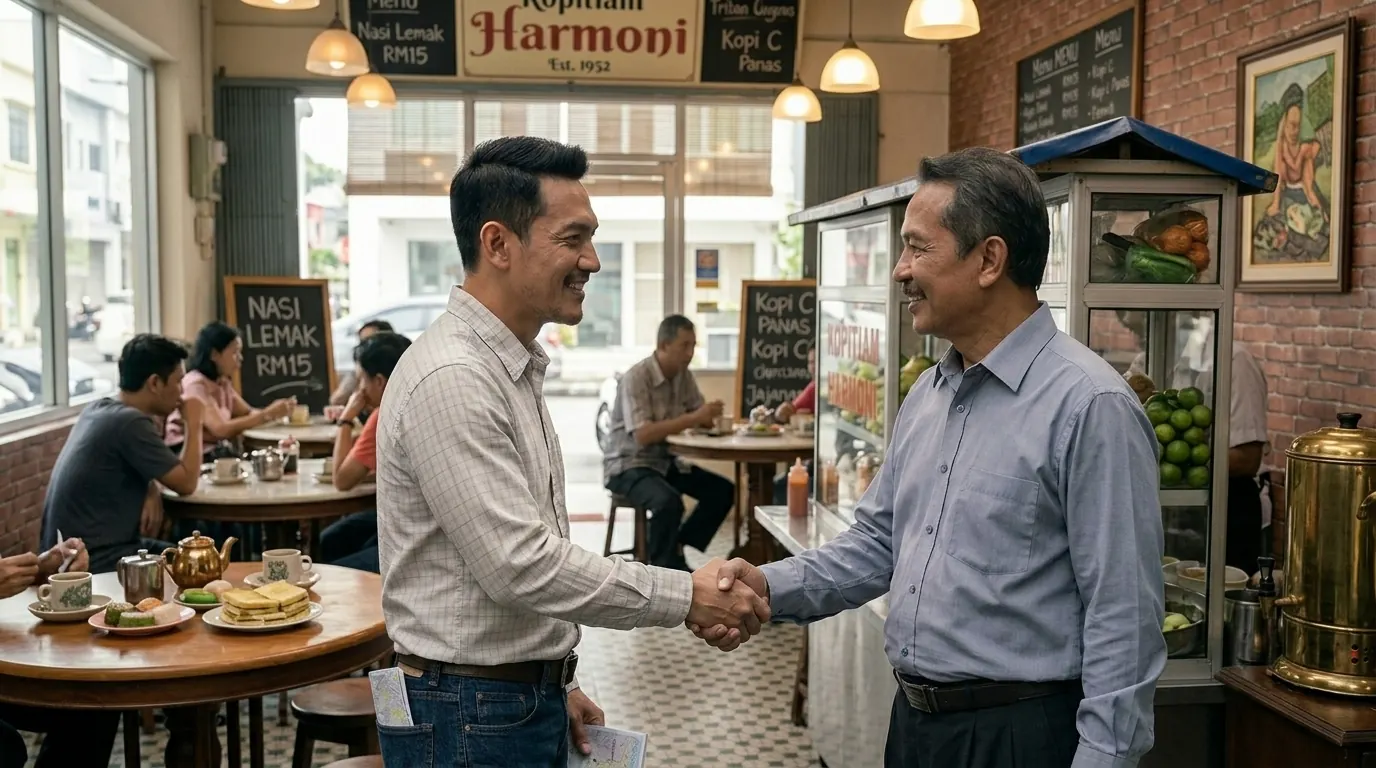 Investigator meeting a source at a local cafe